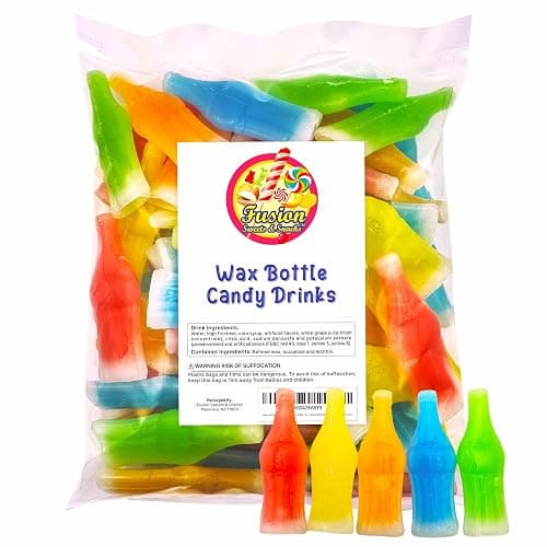 Wax Bottle Candy Drinks, 1 Pound Bag - Retro Wax Candy Bottles, Liquid Filled - Variety Flavor Nip Candy Juice - Classic Wax Candy for Old School Candy Lovers thumbnail 3