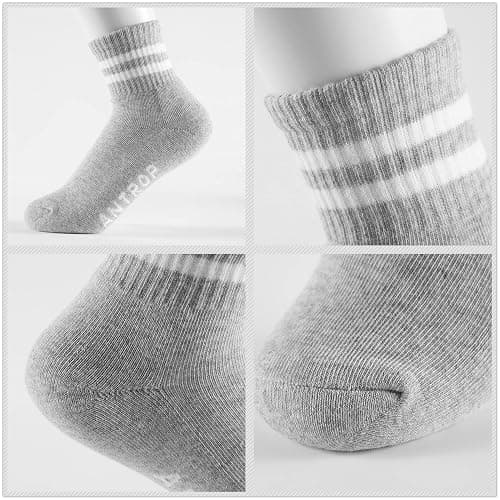 Antrop Quarter Crew Cotton Heel Tab Athletic Running Cushion 6 Pairs Socks, White, 9-12 thumbnail 6