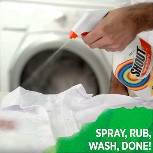 Shout Active Enzyme Laundry Stain Remover Spray, Triple-Acting Formula Clings, Penetrates, and Lifts 100+ Types of Everyday Stains - Prewash Spray 22oz thumbnail 5