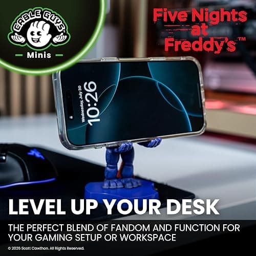 Cableguys Minis Five Nights at Freddy's Bonnie Phone Stand & Earbuds Holder - Novelty Phone Stand for Desk Decor and Bedside Accessories, In Ear Headphone Holder for Smartphone & Small Devices thumbnail 5