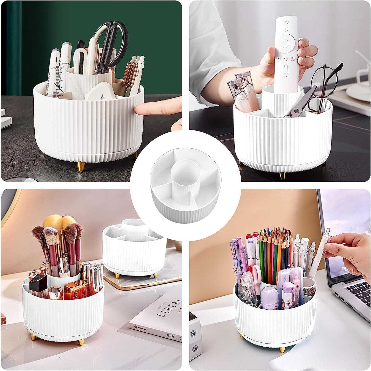 Organizador de Escritorio Giratorio 360 Grados -Organizadores de Maquillaje,Portalapiz para Escritorio,Organizador Multiusos Para Dormitorio, Cocina, Oficina, Etc.… thumbnail 6