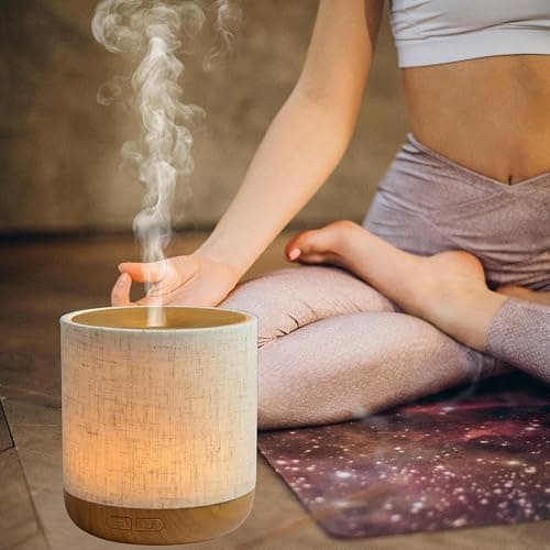Zen’Arôme Diffuseur Ultrasonique Alesia – Diffusion Huile Essentielle à Froid Aromathérapie – Design Original, Coque en Toile de Lin et Revêtement Couleur Bois – Diffusion + Éclairage Personnalisables thumbnail 13