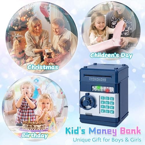 Refasy Piggy Bank Cash Coin Can ATM Bank Electronic Coin Money Bank for Kids Age 3-12, Money Savings Box Mini ATM Coin Bank Toys Gifts for 3 4 5 6 7 8 9 10 11 12 Year Old Boys Girls thumbnail 5