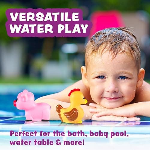 Tub Works® Barnyard™ Mold Free Bath Toys, 6 Pack | Sealed, No Hole Bath Toys Design Keeps Moisture Out | Soft, Squeezable & Float on Water | Farm Animals Baby & Toddler Bathtub Toys | Baby Pool Toys thumbnail 9