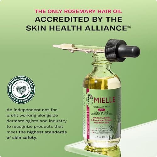 Mielle Organics Rosemary & Mint Light Hair Oil, Split Ends & Dry Scalp Treatment - Infused with Biotin & Essential Oils for Strengthening, Soothing, Moisturizing & Encouraging Longer Hair (2 Oz) thumbnail 7