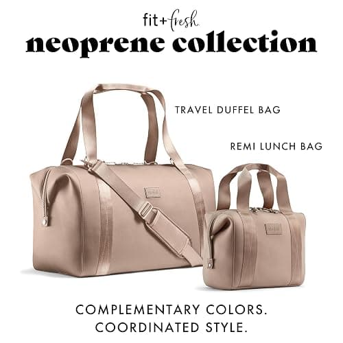 Fit & Fresh Remi Neoprene Lunch Bag For Women - Meal Prep Kit with Containers & XL Ice Pack, Self Insulating Neoprene-like Material, Machine Washable Lunch Bag, Tear-Resistant, Stain-Resistant, Taupe thumbnail 7