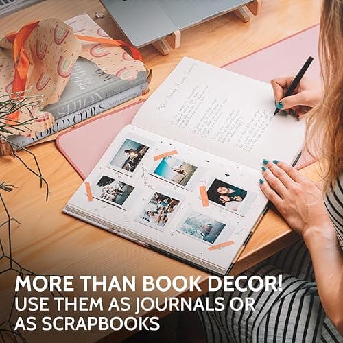 Elegant Decorative Books - Set of 3 Designer Faux/Fake Books for Decoration - Enhance Your Coffee Table, Mantle & Bookshelf Decor - Book Decor Aesthetic Collection - Real Blank Pages Inside thumbnail 3