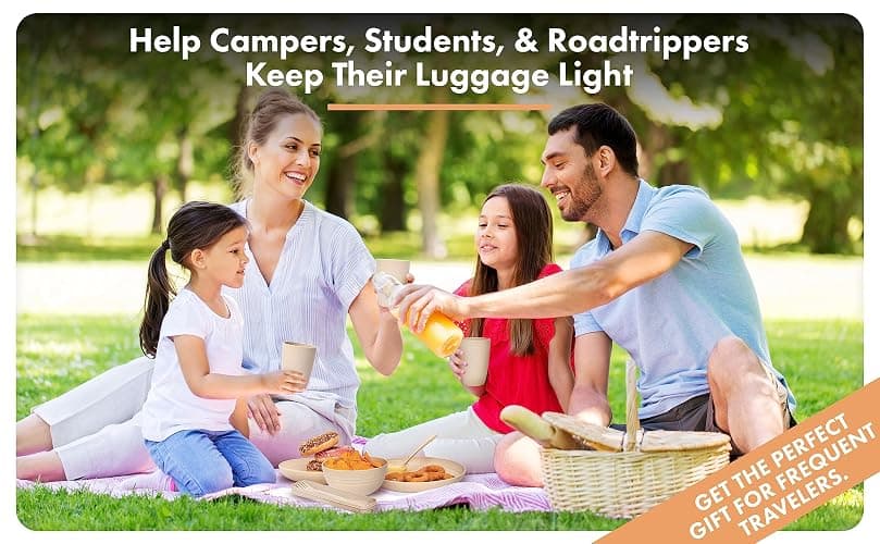 FOODLE Wheat Straw Dinnerware Set - BPA Free & Safety Tested - Unbreakable, Microwave & Dishwasher Safe Dishes - Picnic, RV, Dorm, Camping Plates Cups and Bowls - Great for Kids & Adults - For 4 thumbnail 7