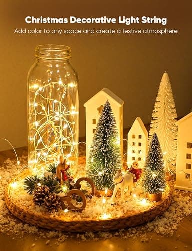 Minetom 12 Pack Fairy Lights Battery Operated String Lights, 8 Modes & Timer, 7ft 20LED Waterproof Silver Wire Twinkle Lights, Firefly Starry Moon Lights for Mason Jars DIY Christmas Wedding Party thumbnail 6