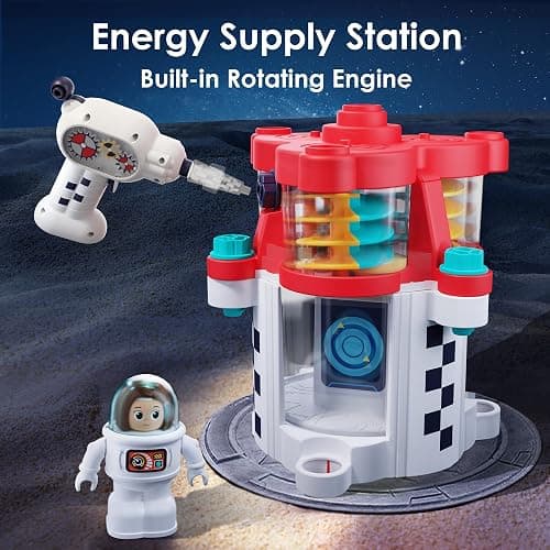 iPlay, iLearn Rocket Outer Space Toys, Kids Spaceship Playset with Space Shuttle, Electric Drill, 2 Astronauts, Educational STEM Take Apart Adventure Gift for 3 4 5 6 7 8 Year Old Boy Girl thumbnail 3