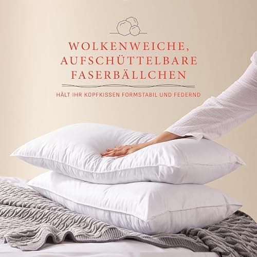 Pullman Kopfkissen 40x80 cm – 2er Set Hotelqualität Mikrofaser Kissen für Alle Schlafpositionen, Allergiker Schlafkissen mit 500 g Füllmaterial, Oeko-Tex zertifiziertes Bett Kissen (40 x 80) thumbnail 2