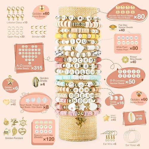 Dowsabel Clay Beads 3 Boxes Bracelet Making Kit, 10800pcs Beads for Jewelry Making, Letter Beads for Friendship Bracelets DIY Arts and Crafts Gifts for Girls Adults thumbnail 3