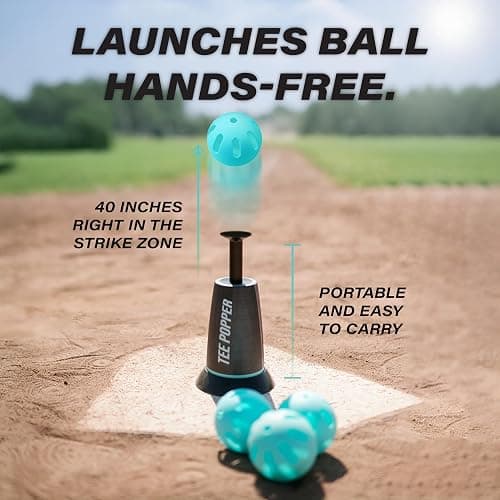 Bandit Sports Baseball Training Tee Popper 202, Hitting Tee for Perfect Swings, Batting Machine for Practicing Hitting Without a Pitcher (202 Popper Balls Not Included), Black thumbnail 3