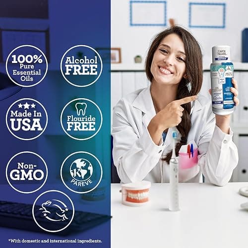 GuruNanda Teeth Whitening Dual Barrel Oxyburst Mouthwash - Alcohol & Fluoride Free, Hydrogen Peroxide to Promote Whiter Teeth - Wild Mint - 20 Fl Oz thumbnail 8