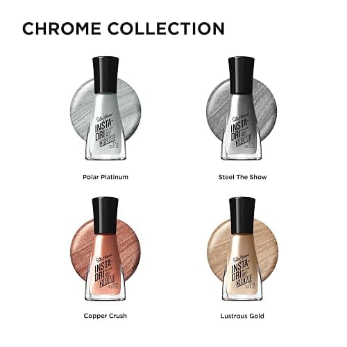 Sally Hansen Insta-Dri Nail Polish Chrome Top Coat | Quick Dry, Long Lasting, Streak-Free Shine, Opaque | Steel the Show | Metallic Silver Nail Polish thumbnail 5