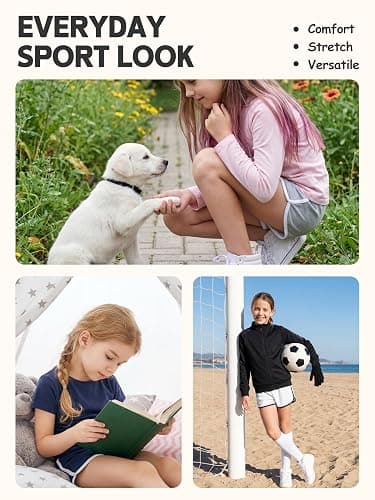 KIDDORY 5 Pack Girls Cotton Active Shorts Toddler Summer Shorts Multipack Soft Stretchy Sport Shorts for Playtime thumbnail 2
