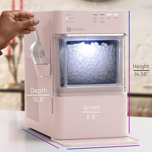 GE Profile Opal Mini Nugget Ice Maker, Chewable Ice in 5 min, 36 lbs/Day | Soft Pebble Ice, Top Fill Water Reservoir, WiFi & App Control, Portable & Compact, 1 Pack Descaler & Scoop Included thumbnail 5