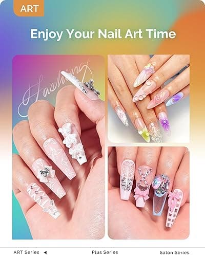 Melodysusie Handheld UV Light for Gel Nails, ART01R Cordless Gel X Nail Lamp Rechargeable with LCD Display, Eye-Protective Cover Flash Cure Nail Dryer for Rhinestone Glue Decoration DIY At Home Purple thumbnail 7