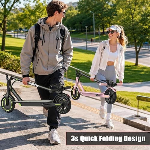 WERHY Electric Scooter, 500W/350W Powerful Motor & 19MPH Top Speed | 16/25/27 Miles Range, Folding E Scooter with Dual Braking for Teens and Adults thumbnail 8