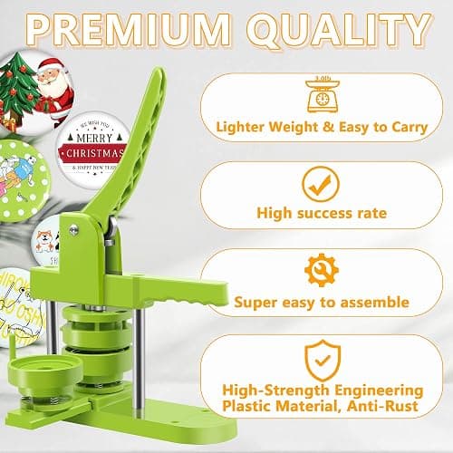 MK.Bear Button Maker Machine - Multiple Sizes 1.25in+2.25in, Kit for DIY Gifts, Button Press Machine with Free 200PCS 32-58mm Supplies & 2 Circle Cutter thumbnail 3