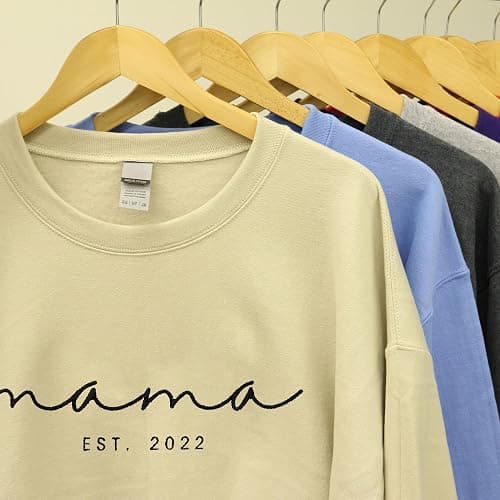 GodLover Custom Embroidered Mama Sweatshirt, Personalized Hoodie for Women, Gift for Mom, Grandma, Mothers Day, Christmas thumbnail 3