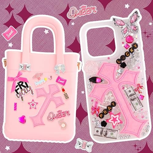 2380 Pcs Junk Phone Case Charms Kit,Charms for Customizing Diy Cases ，With Nail Accessories,Cute Bow,Flatback Pearls,Star,Love, Candy,Letter Beads,Cute Aesthetic Big Decor for Personalization thumbnail 6
