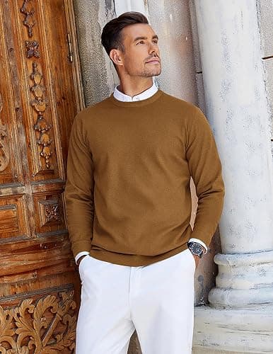 COOFANDY Mens Crew Neck Sweaters Long Sleeve Lightweight Knit Dress Pullover Sweaters thumbnail 5