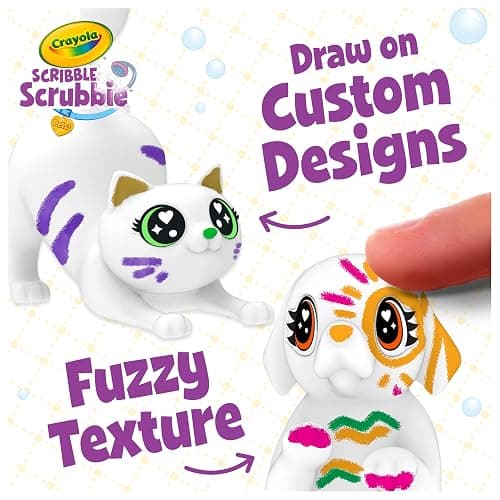 Crayola Scribble Scrubbies Glam Pack (4 Pets), Washable Pet Care Toy & Coloring Animal Craft Kit, Gift for Kids, Playset for Girls & Boys, Ages 3+ thumbnail 5