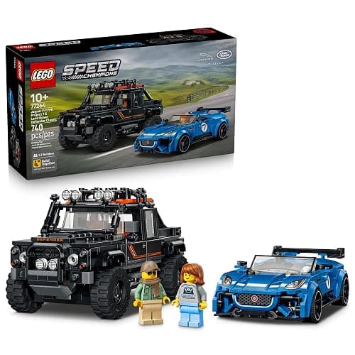LEGO Speed Champions Jaguar Project 7 & Land Rover Defender 77264 | Building Toy for Boys & Girls, Ages 10+, Detailed Toy Cars for Kids, Play or Display Model, 740 pieces, Gift for Birthdays - Image 1
