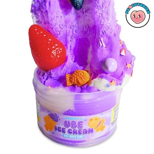 Peachybbies Ube Ice Cream Cloud Slime - Made in USA Premium, 100% Authentic, 7 oz, Scented for Kids, ASMR, Slime Charms, Fidget Toys thumbnail 5