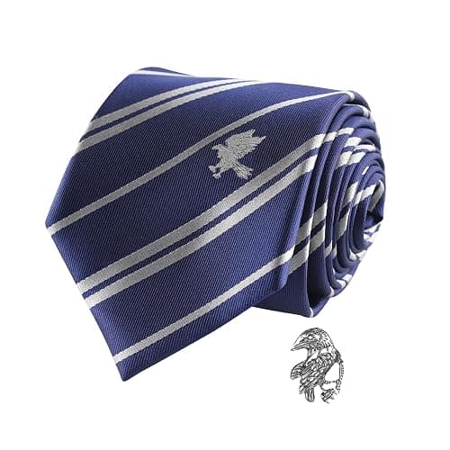 CINEREPLICAS - Harry Potter - Tie with pin - Deluxe Edition - Officially licensed - Ravenclaw - Standard size - 100 % microfiber - Delivered in a gift box - blue & grey - Image 1