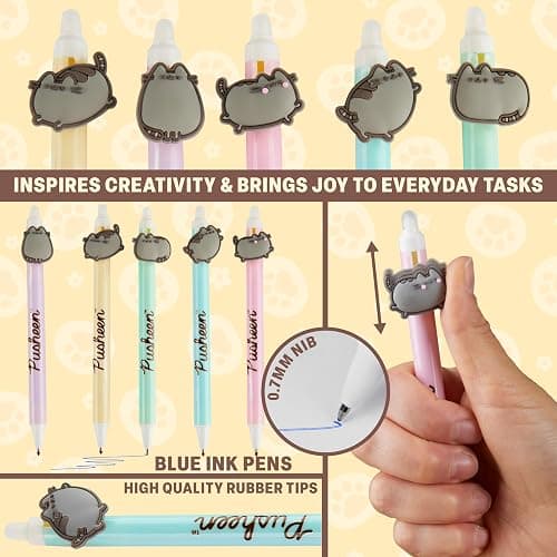 Get Trend Pusheen 5pcs Erasable Gel Ink Pens Cute Writing Pens for Kids Fun Stationery Set Kawaii Journaling Supplies Gift Set Cool Pen Gifts for Kids (Pusheen) thumbnail 5