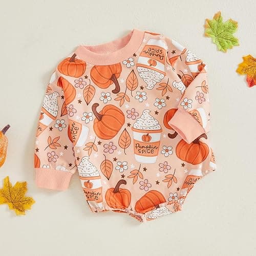 BemeyourBBs Newborn Baby Boy Girl Fall Winter Clothes Long Sleeve Bubble Sweatshirt Romper Cute Infant One Piece Outfit thumbnail 2