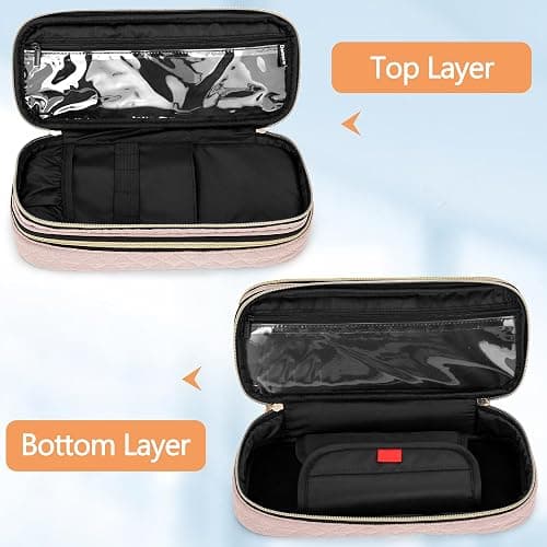 Damero Double Layer Stethoscope Case Compatible with 3M Littmann/ADC/Omron Stethoscope, Stethoscope Carrying Case Travel Bag for Nurse Accessories, Misty Rose - Misty Rose thumbnail 2