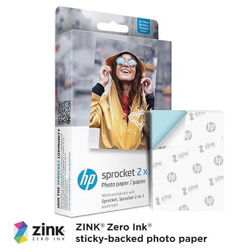 HP Sprocket 2x3" Premium Zink Sticky Back Photo Paper (50 Sheets) Compatible with HP Sprocket Photo Printers. thumbnail 4