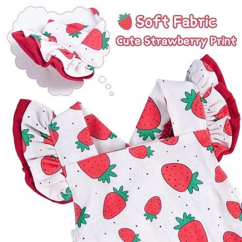 BABESIDE 3Pcs Reborn Baby Doll Clothes for 17-22 Inch Dolls,Strawberry Outfit Set with Magnetic Pacifier, Cute Baby Doll Accessories for Newborn Reborn Girl Dolls thumbnail 5