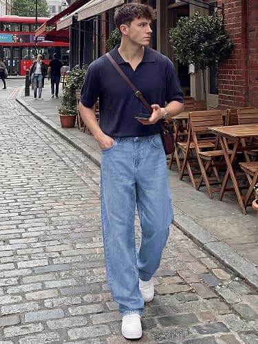 JMIERR Men's Baggy Jeans Wide Leg Skater Hip Hop Denim Pants Loose Fit Streetwear thumbnail 3