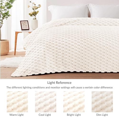 Whale Flotilla Throw Blanket for Sofa with Expanded 3D-Jacquard Pattern, 130X150 CM Fuzzy Soft Cozy Exquisite Blankets or All Season, Warm and Fluffy, Ivory thumbnail 7