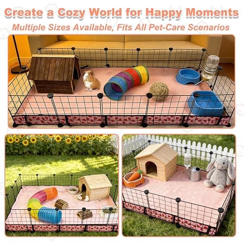JOGEPEYO Waterproof Guinea Pig Cage Liners, Washable & Reusable Small Animal Cage Mat, for Rabbit, Hamster, Chinchilla, Hedgehog (Watermelon),C&C 24x48 inches thumbnail 6