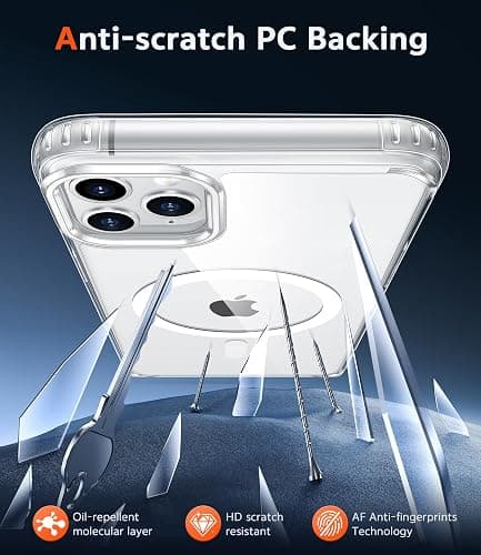 FNTCASE for iPhone 11 Pro Case: Clear Magnetic Phone Cases Compatible with Magsafe Slim Anti Yellowing Military Grade Drop Protection Rugged Protective Transparent Cell Phone Cover (A-Clear) thumbnail 5