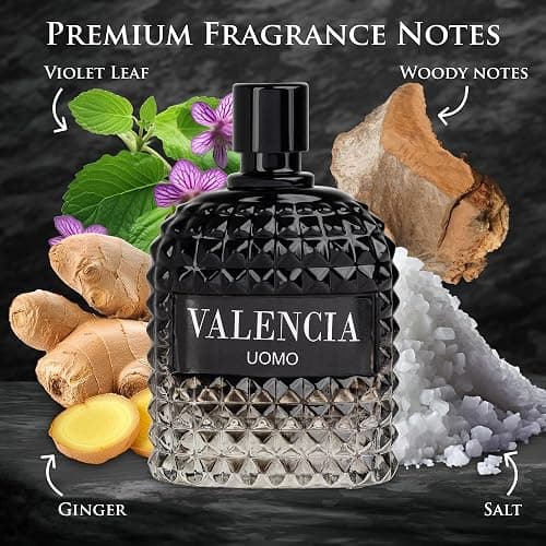 Valencia UOMO for Men Eau De Parfum - Woody Aromatic Fragrance - Floral Twist Blended with a Cool Facet of Mineral Notes & Salt - Edgy yet Masculine Scent - Cologne or Everyday Use - 100ml Bottle thumbnail 3