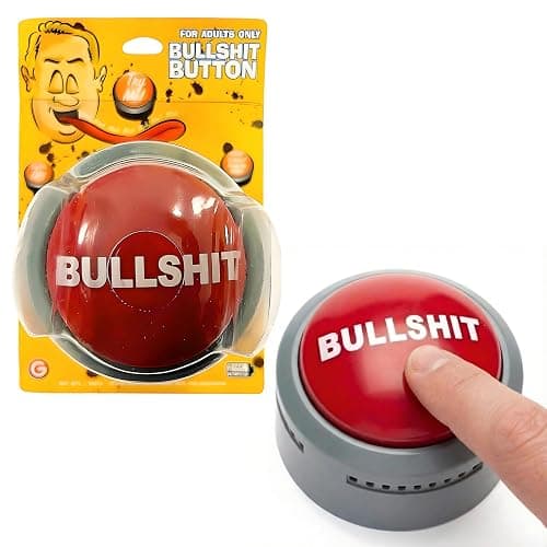 Bullshit Button – The Official Hilarious BS Button with Sound Effects & Flashing Light – Perfect Gag Gift for Friends, Family, and Co-workers - Batteries Included - Image 1