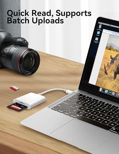 USB C SD Card Reader for iPhone 15 16/iPad/MacBook/Mac, xdgeLoad USB-C Type C SD Reader Supports SD and MicroSD Memory Card Adapter, Trail Camera Viewer Plug and Play - 2 Slots thumbnail 5