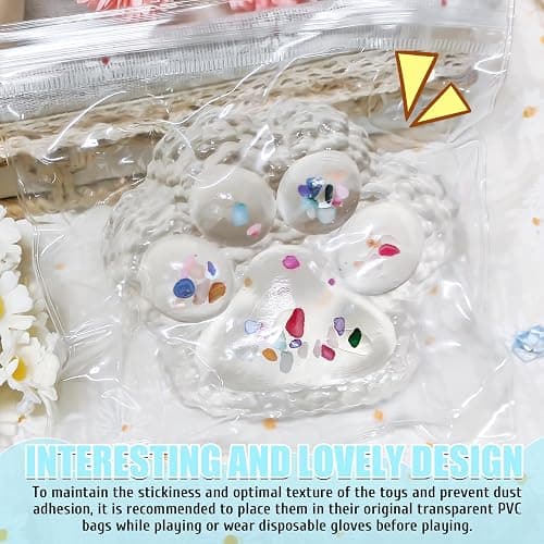 Big Taba Squishy Paw, 4.2in Clear Cat Paw Squeeze Toys, Cute Sticky Squishy Toy, Soft Stress Relief Fidget Sensory Toys, Executive Desk Toys & Party Favors for Kids & Adults thumbnail 4