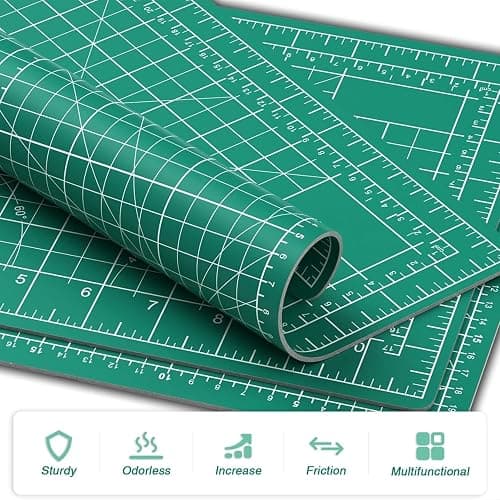 DIYSELF Cutting Mat - 8in6in, A5 Size, Double-Sided, Self-Healing Mat for Crafts, Sewing, Quilting & More - 8"L x 6"W - Green thumbnail 4