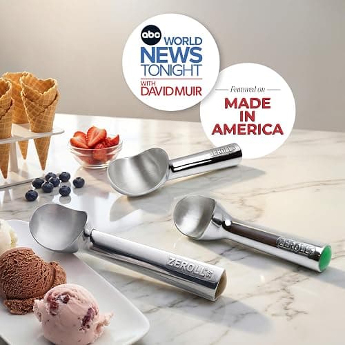 Zeroll 1020 Original Ice Cream Easy Scoop with Unique Liquid Filled Heat Conductive Handle Simple One Piece Aluminum Design Easy Release 40 Scoops per Gallon Made in USA, 2-Ounce, Silver thumbnail 3