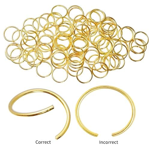 Nydotd 180 Pieces Hair Rings, Loop Clips, and Hoops - Fashion Hip-Hop DIY Hair Accessories for Braids and Dreadlocks (12mm+14mm, Gold) thumbnail 4