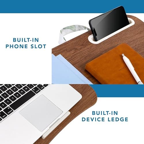 LAPGEAR Designer Lap Desk with Phone Holder and Device Ledge - Watercolor Leaves - Fits up to 15.6 Inch Laptops - Style No. 45412 thumbnail 6