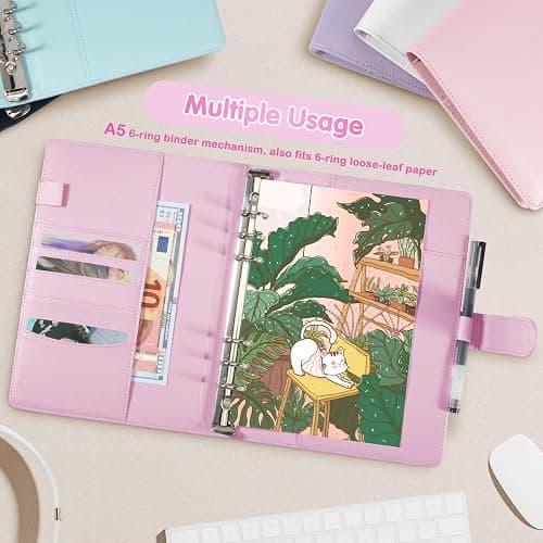 A5 Kpop Photocard Binder with 30 Pack 4-Pocket Card Pages, 6 Ring A5 Binder Card Collector Album with 240 Card Slots,PU Leather Binder Cover with Magnetic Buckle Closure for Organizing Trading Card thumbnail 7