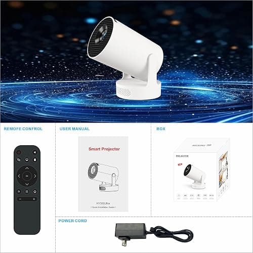 Mini Projector with WiFi and Bluetooth, Support 4K 1080P 170 ANSI Auto Keystone Correction, 210° Rotatable Portable Projector, 25"-110" Screen Video Projector for Smartphone/Laptop thumbnail 8